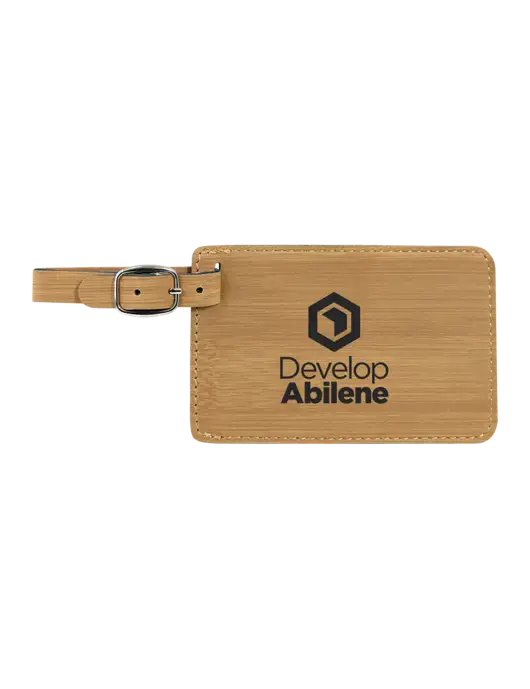 Bamboo Leatherette Luggage Tag w/Develop Abilene Logo