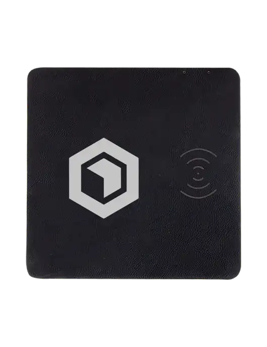 Black Laserable Leatherette Phone Charging Mat w/Develop Abilene Icon Logo