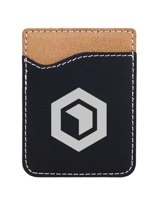 Black Laserable Leatherette Phone Wallet w/Develop Abilene Icon Logo