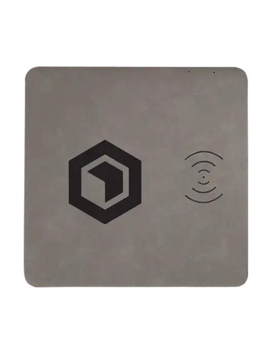 Grey Laserable Leatherette Phone Charging Mat w/Develop Abilene Icon Logo