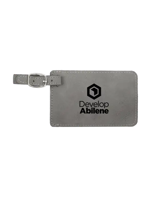 Grey Leatherette Luggage Tag w/Develop Abilene Logo