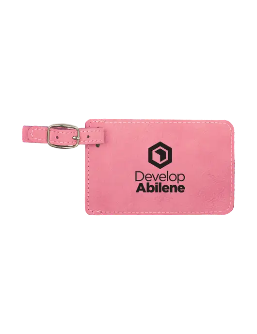Pink Leatherette Luggage Tag w/Develop Abilene Logo