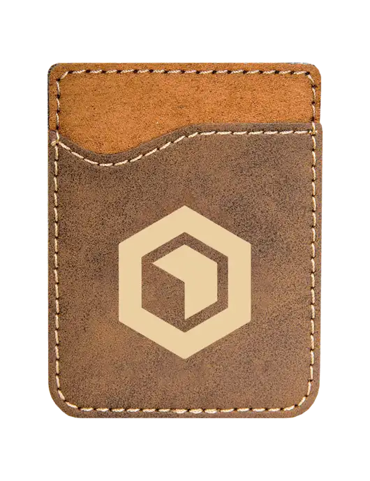 Rustic Laserable Leatherette Phone Wallet w/Develop Abilene Icon Logo