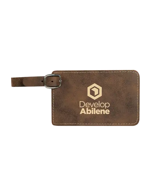 Rustic Leatherette Luggage Tag w/Develop Abilene Logo