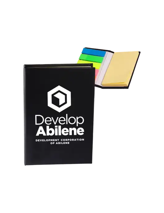 Black Micro Sticky Note Pad, 2 x 3.25 w/Develop Abilene Logo