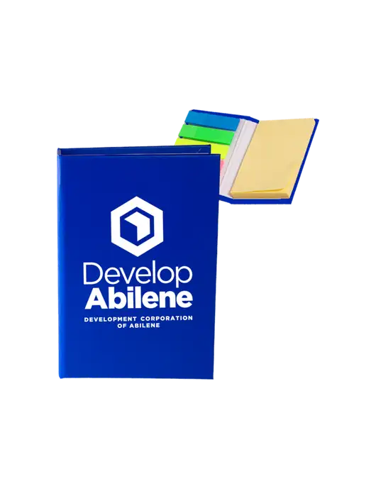 Dark Royal Blue Micro Sticky Note Pad, 2 x 3.25 w/Develop Abilene Logo