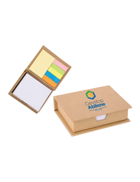 Eco-Recycled Sticky Note Memo Case, 4.56 x 3.75 w/Develop Abilene Logo