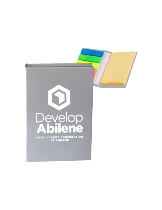 Light Medium Grey Micro Sticky Note Pad, 2 x 3.25 w/Develop Abilene Logo
