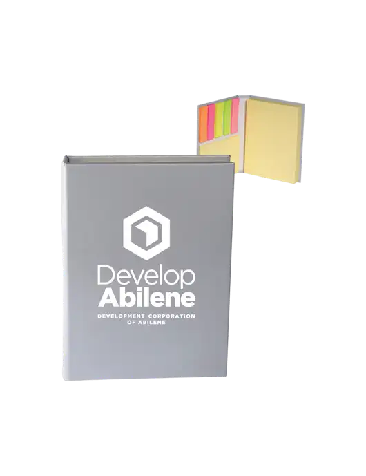 Light Medium Grey Sticky Book Folio, 3.125 x 4.125 w/Develop Abilene Logo