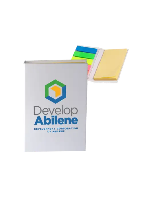 White Micro Sticky Note Pad, 2 x 3.25 w/Develop Abilene Logo