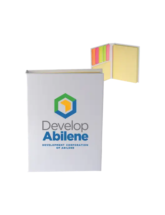 White Sticky Book Folio, 3.125 x 4.125 w/Develop Abilene Logo