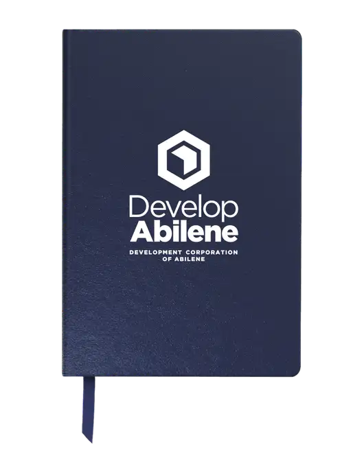 Achieve Navy Hardcover Journal, 5.5 x 8.37 w/Develop Abilene Logo