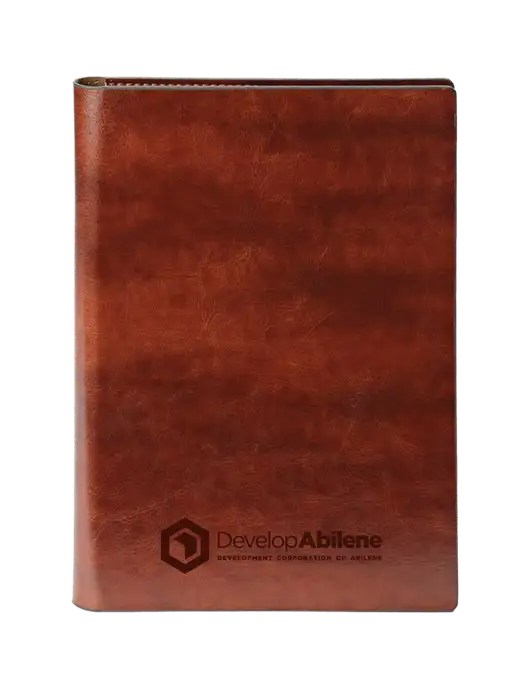 Fabrizio Brown 7 x 9.625 Padfolio & Notepad w/Develop Abilene Logo