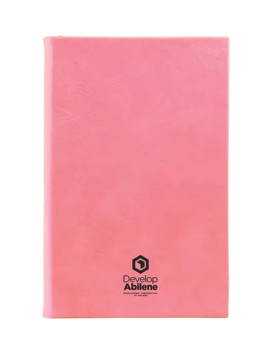 Pink Leatherette 5.25 x 8.25 Journal w/Develop Abilene Logo