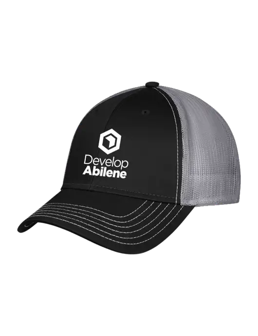 Black & Grey Mesh Trucker Cap Snap Back w/Develop Abilene Logo