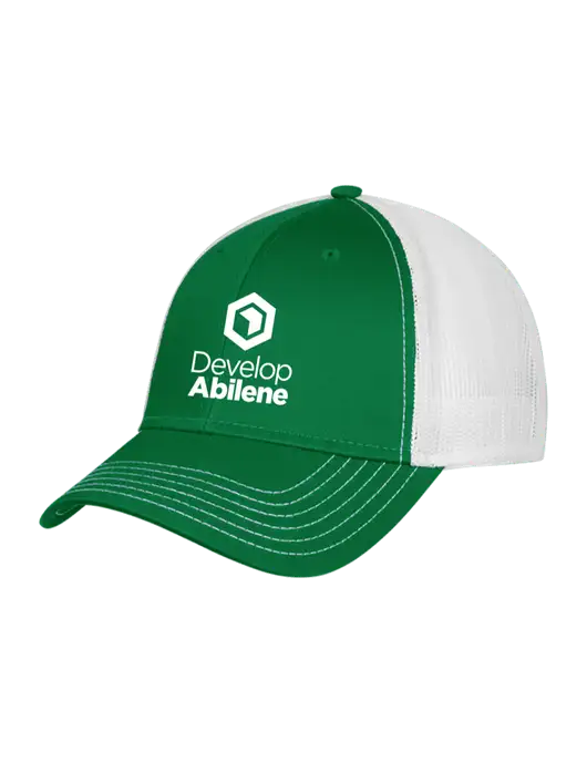 Kelly & White Mesh Trucker Cap Snap Back w/Develop Abilene Logo