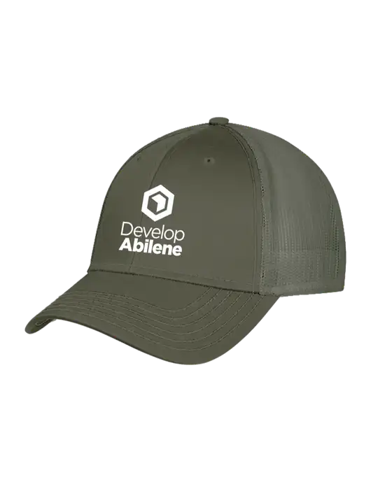 Olive Mesh Trucker Cap Snap Back w/Develop Abilene Logo