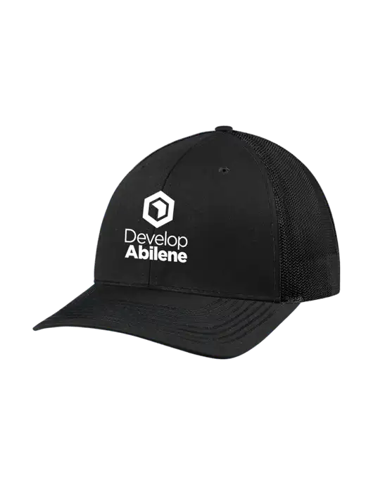 Richardson Adjustable Snapback Original 112 Trucker Cap Black w/Black Mesh w/Develop Abilene Logo