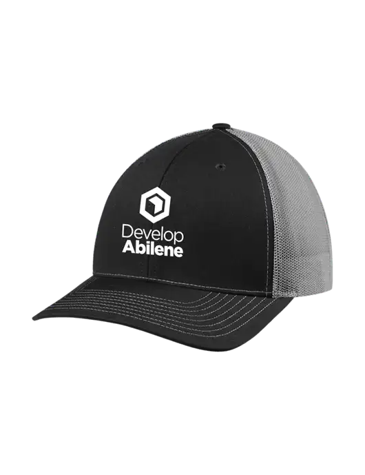 Richardson Adjustable Snapback Original 112 Trucker Cap Black w/Charcoal Mesh w/Develop Abilene Logo