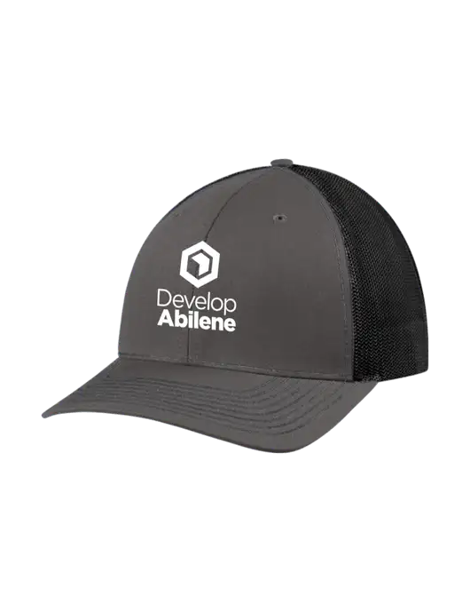 Richardson Adjustable Snapback Original 112 Trucker Cap Dark Grey w/Black Mesh w/Develop Abilene Logo