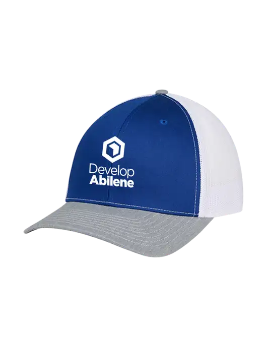 Richardson Adjustable Snapback Original 112 Trucker Cap Royal/HeatherGrey/White Mesh w/Develop Abilene Logo