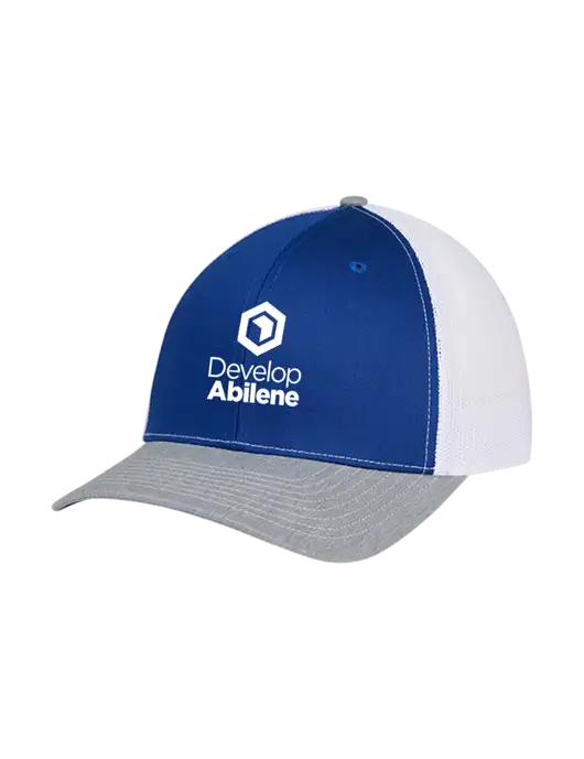 Richardson Adjustable Snapback Original 112 Trucker Cap Royal/HeatherGrey/White Mesh w/Develop Abilene Logo