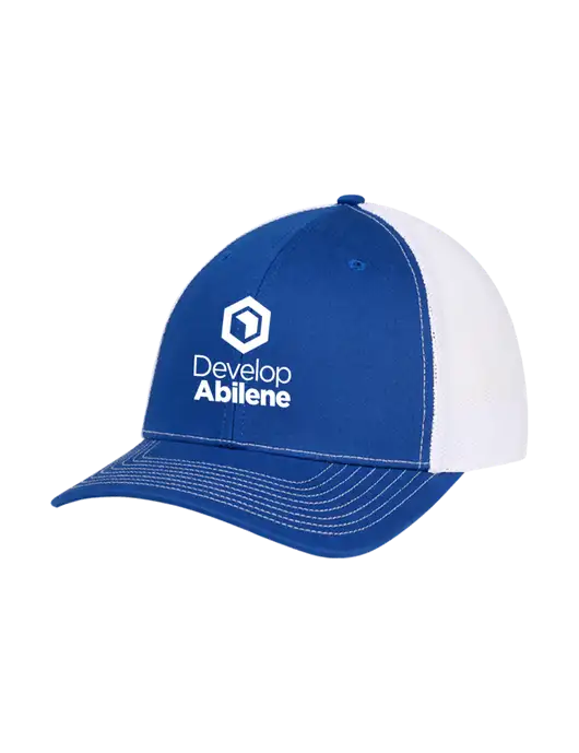 Richardson Adjustable Snapback Original 112 Trucker Cap Royal w/White Mesh w/Develop Abilene Logo