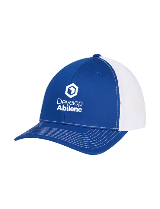Richardson Adjustable Snapback Original 112 Trucker Cap Royal w/White Mesh w/Develop Abilene Logo