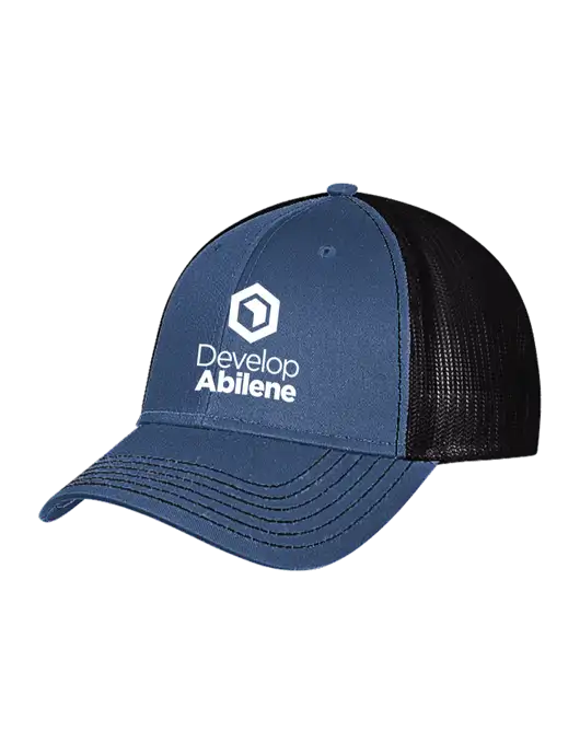 Dark Royal/Black Mesh Trucker Cap Snap Back w/Develop Abilene Logo