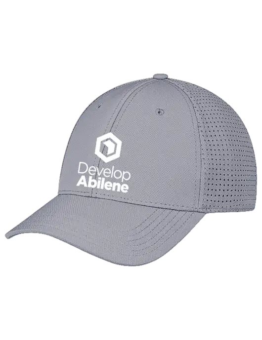 Grey Performance Stretchable Cap Hook & Loop w/Develop Abilene Logo