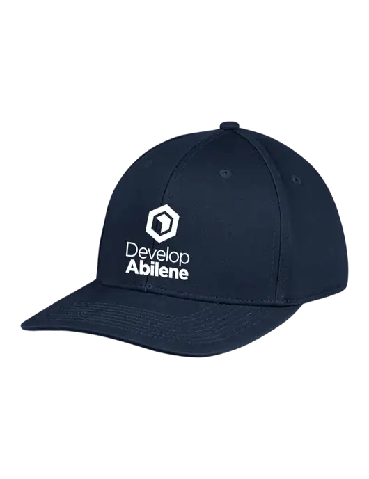 Premium Modern Structured Twill Navy Snapback Cap w/Develop Abilene Logo
