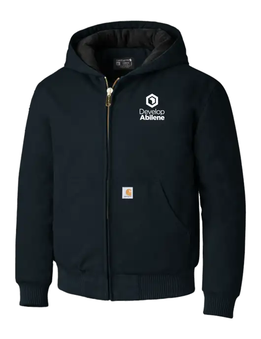Carhartt Navy Quilted-Flannel-Lined Duck Active Jacket w/Develop Abilene Logo