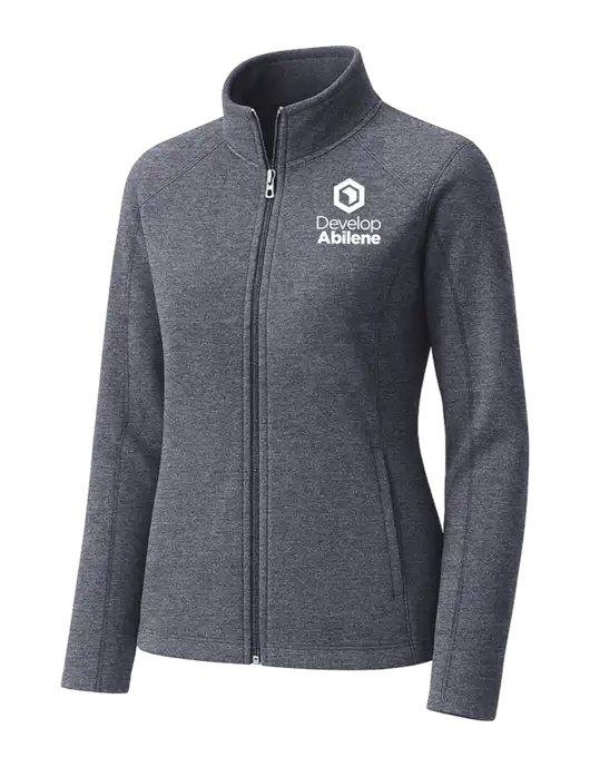 Light Navy Heather Womens Microfleece Full-Zip Jacket w/Develop Abilene Logo
