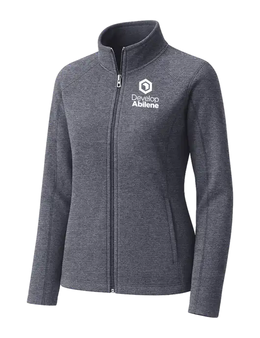 Light Navy Heather Womens Microfleece Full-Zip Jacket w/Develop Abilene Logo