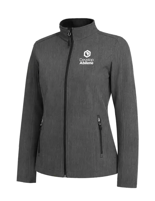 Medium Grey Heather Womens Core Soft Shell Jacket w/Develop Abilene Logo