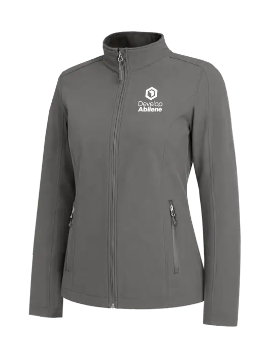 Medium Grey Womens Core Soft Shell Jacket w/Develop Abilene Logo