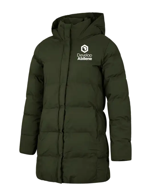 Mercer+Mettle Womens Dark Green Puffy Parka  w/Develop Abilene Logo