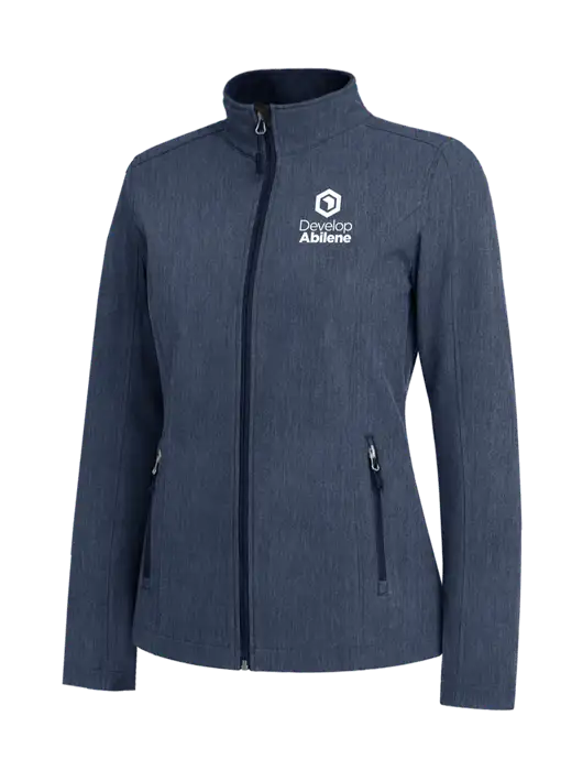 Navy Heather Womens Core Soft Shell Jacket w/Develop Abilene Logo