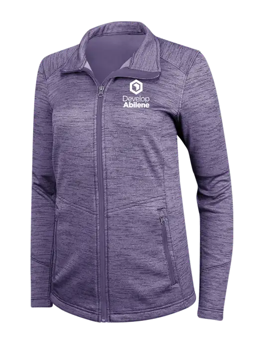 Purple Womens Digi Stripe Fleece Jacket w/Develop Abilene Logo