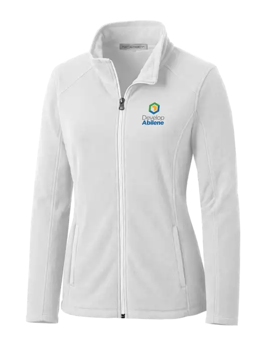 White Womens Microfleece Jacket w/Develop Abilene Logo