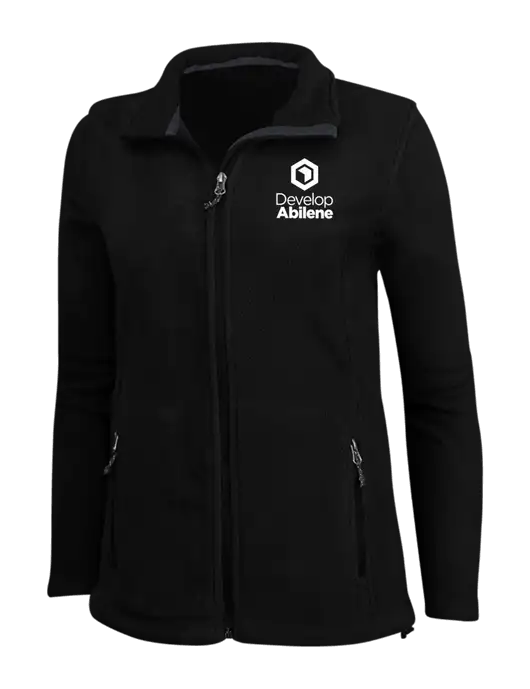 Womens Black Fleece Jacket w/Develop Abilene Logo