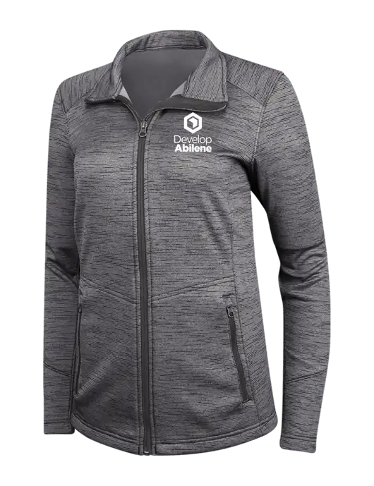 Womens Dark Grey Digi Stripe Fleece Jacket w/Develop Abilene Logo