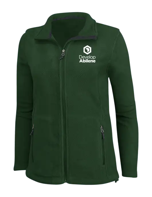 Womens Fleece Dark Green Jacket w/Develop Abilene Logo