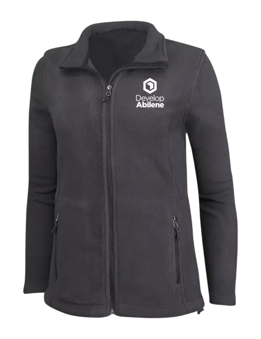 Womens Fleece Dark Grey Jacket w/Develop Abilene Logo