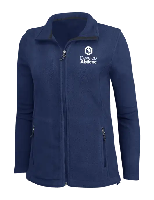 Womens Navy Fleece Jacket w/Develop Abilene Logo
