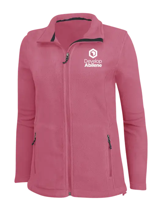 Womens Pink Fleece Jacket w/Develop Abilene Logo