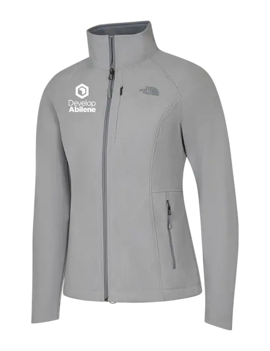 North Face Womens Light Grey Heather Apex Barrier Soft Shell Jacket  w/Develop Abilene Logo