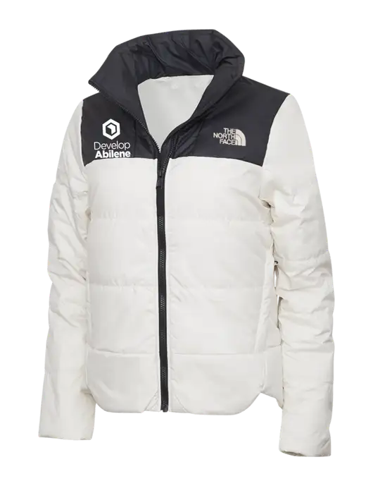 North Face Womens Vintage White Everyday Insulated Jacket w/Develop Abilene Logo